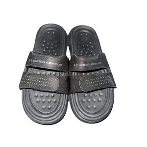 Under Armour Ansa Studio Slides Womens 7 Black Adjustable Comfort Sandals